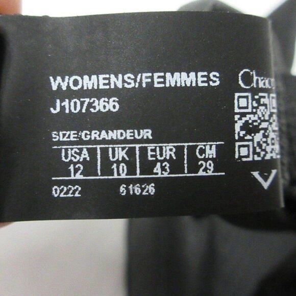 CHACO Z/Cloud Cushioned Sandal Womens Sz 12 Adjustable Durable All Black J107366 - Picture 9 of 12